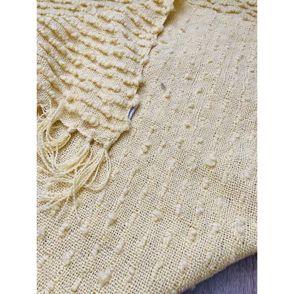 Baby Blanket Yellow Boucle Style Fringe Soft Lap Throw 52"×62" Decorative Artisa - Picture 8 of 8